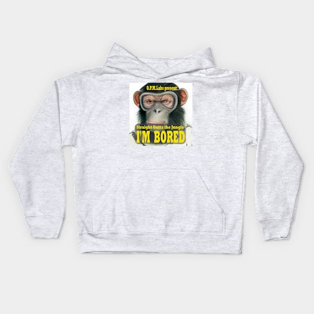 Disillusioned Surfer Ape Bored Chimps Animal Humor Kids Hoodie by PlanetMonkey